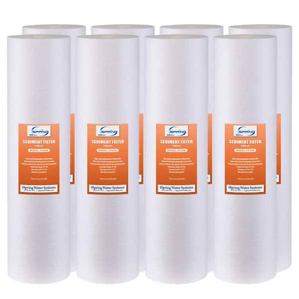 ISPRING Whole House Sediment Water Filter Replacement Cartridge 20 in. x 4.5 in. 5-Micron (Pack of 8)