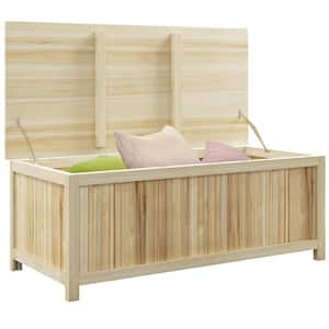 45.5 Gallon Outdoor Wood Storage Deck Box, Natural