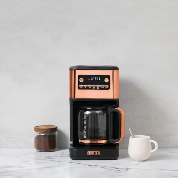 HADEN Generous Brew 14-Cup Black/Copper Drip Coffee Maker with