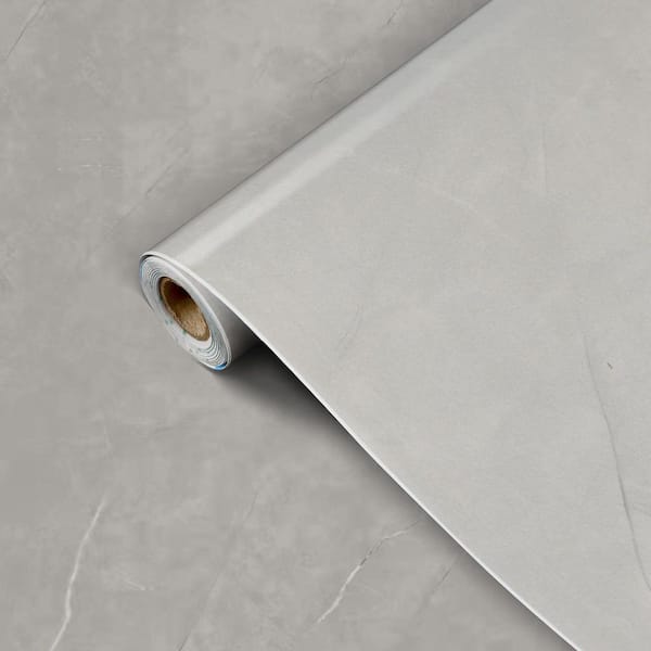 ilemong Contact Paper Peel Stick Wallpaper Roll Self Adhesive Wallpaper for Furniture Decorative (Grey, 15.75 in. x 393.7 in.)