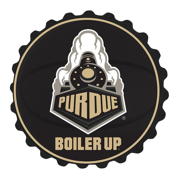 The Fan-Brand 19 in. Purdue Boilermakers Boilermaker Special Plastic Bottle Cap Decorative Sign