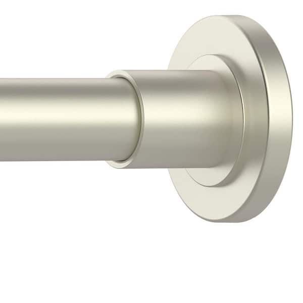 Nickel 80 in. Stainless Steel Adjustable Tension Shower Curtain Rod, Easy Install, No Rust