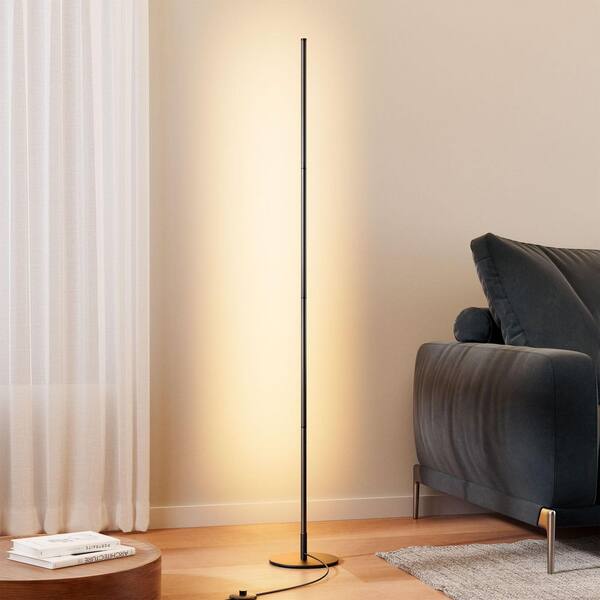 57 in. Black Dimmable LED Tripod Floor Lamp for living room with 3000K Warm White Light