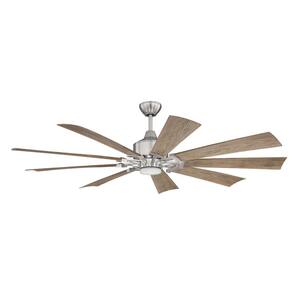 Eastwood 60 in. Indoor Dual Mount 6-Speed Brushed Polished Nickel Ceiling Fan, LED Light Kit and Remote/Wall Control
