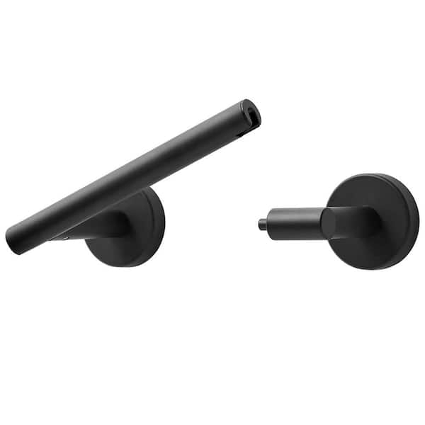 Bathroom Wall-Mount Toilet Paper Holder Flexible Pivot TP Holder in Black