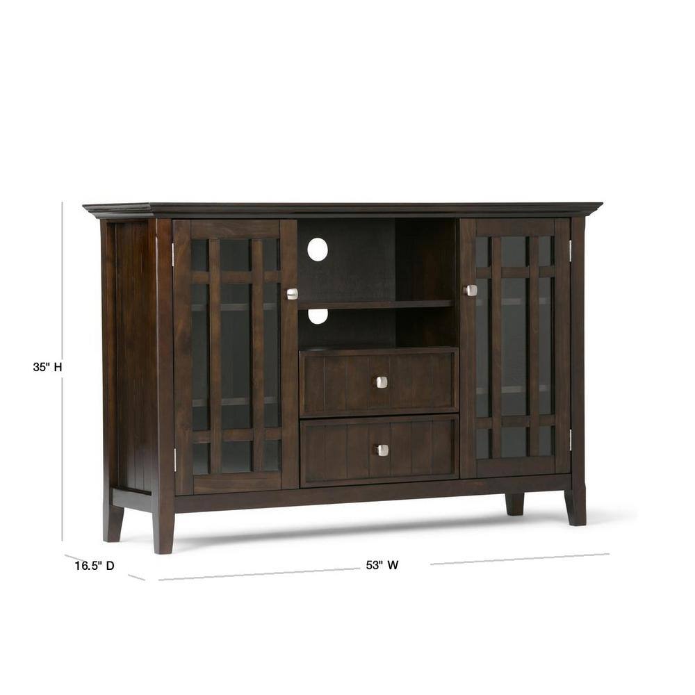 Bedford 53" Dark Tobacco Solid Wood Transitional Media Stand