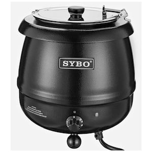 10.5 Quarts, Black Commercial Soup Kettle with Detachable Stainless Steel Insert Pot for Restaurant