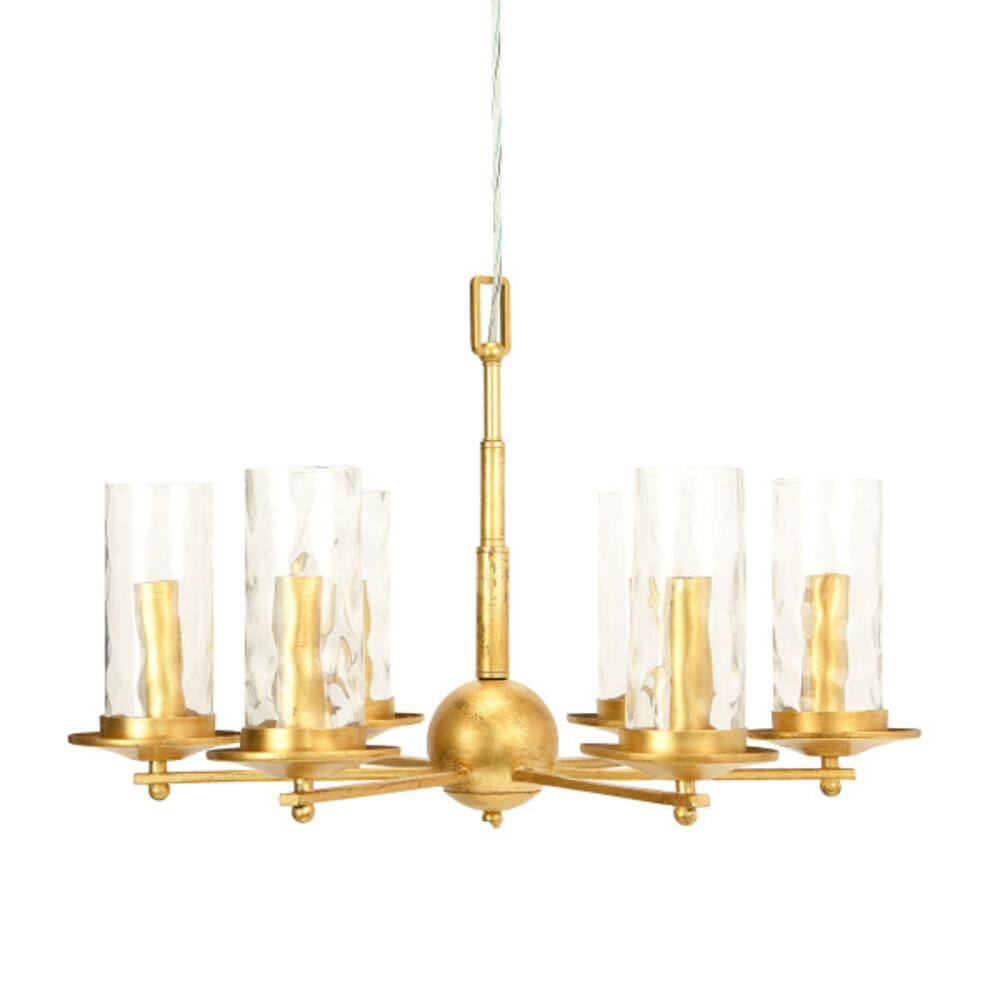 3R studios 6-Light Antique Gold Metal and Glass Chandelier EC0370 - The ...