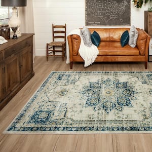 Empearal Navy 6 ft. x 9 ft. Oriental Area Rug