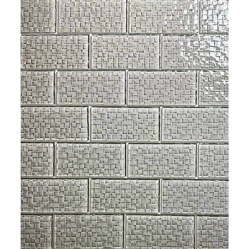 Coastal Gray 3 in. x 6 in. Glossy Textured Glass Subway Wall Tile (0.125 sq.ft./Each) price history on PriceWatchPro