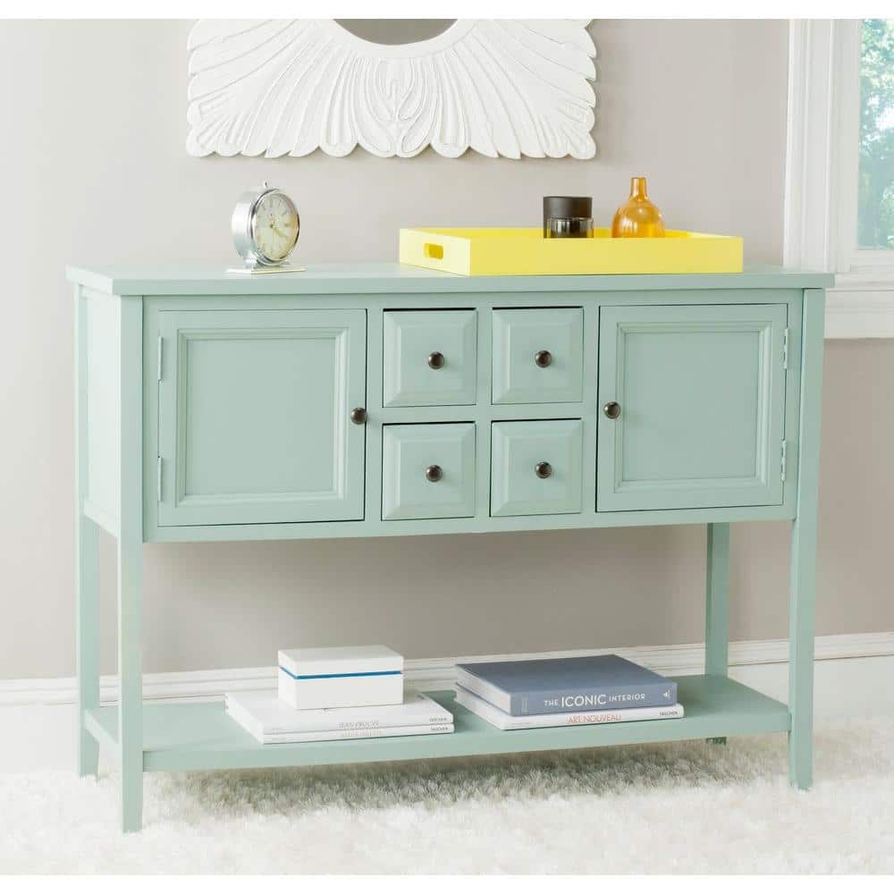 Aqua Smoke Transitional 46'' Oak Sideboard with Storage