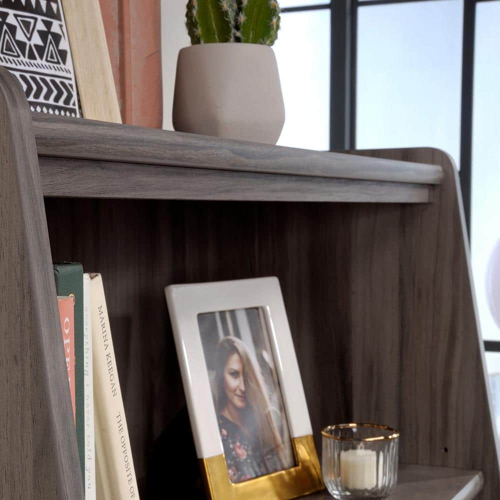 Clifford Place Jet Acacia 2-Shelf Mid-Century Modern Library Hutch