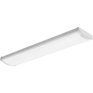 Contractor Select 4 ft. 5000 Lumens Integrated LED Dimmable White Wraparound Light Fixture, 4000K