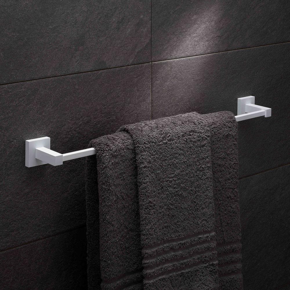 Matte White Metal 4-Piece Bathroom Hardware Set