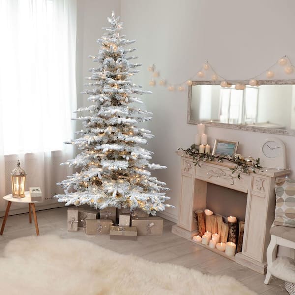 Fraser Hill Farm 7.5 ft. Pre-Lit Flocked Pine Valley Artificial