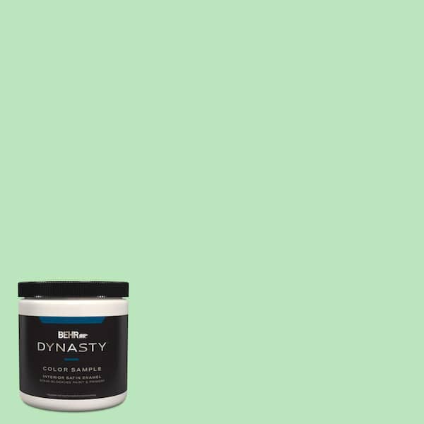 BEHR DYNASTY 8 oz. #P390-3 Mint Parfait Satin Enamel Stain-Blocking Interior/Exterior Paint and Primer Sample