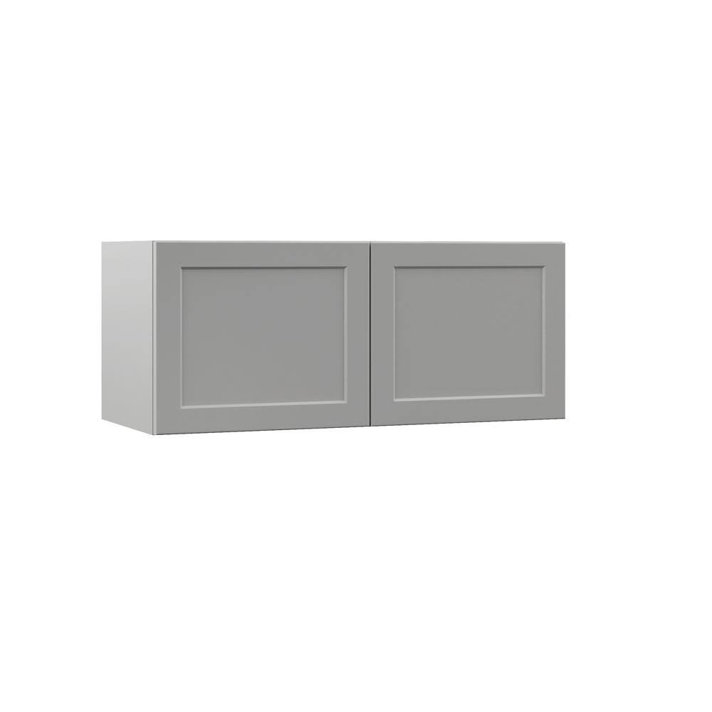 Designer Series Melvern 36 in. W x 12 in. D x 15 in. H Assembled Shaker Wall Bridge Kitchen Cabinet in Heron Gray price history on PriceWatchPro