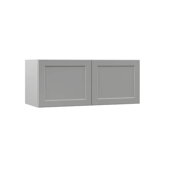 Hampton Bay Designer Series Melvern Assembled 36x15x12 in. Wall Kitchen Cabinet in Heron Gray