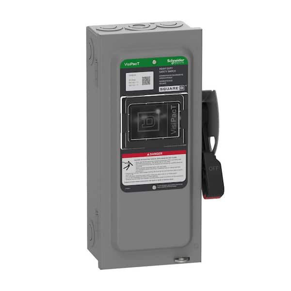 Square D VisiPacT 30 Amp 600-Volt 3-Pole Fused With Neutral Indoor Heavy-Duty Safety Switch VH361N