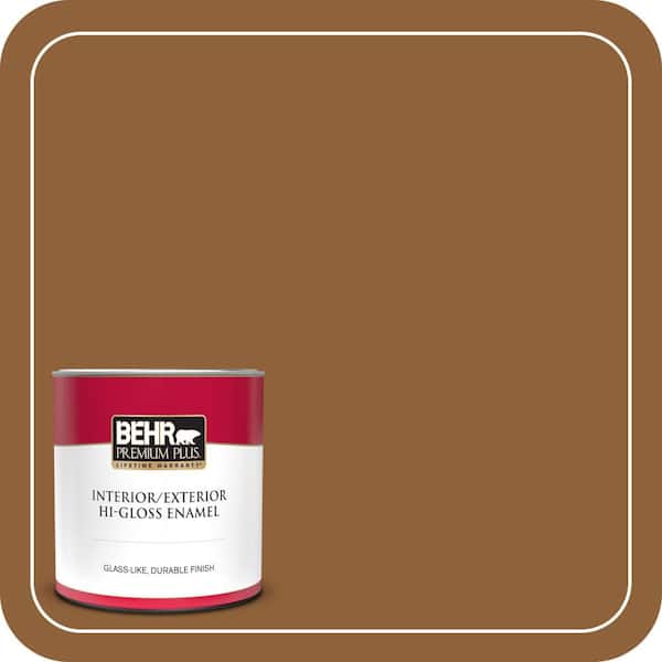 BEHR PREMIUM PLUS 1 qt. #S250-7 Moroccan Spice Hi-Gloss Enamel Interior/Exterior Paint & Primer