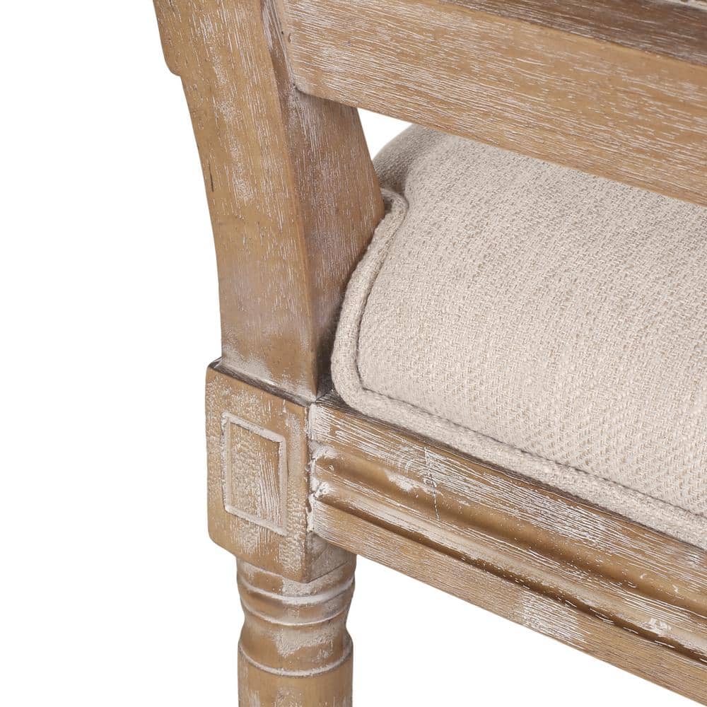 Elegant Beige Parsons Side Chair with Cane Backrest and Fluted Legs, Set of 2
