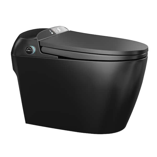 MEDUNJESS Intelligent 1.28 GPF Black Toilet Bidet with Auto Functions