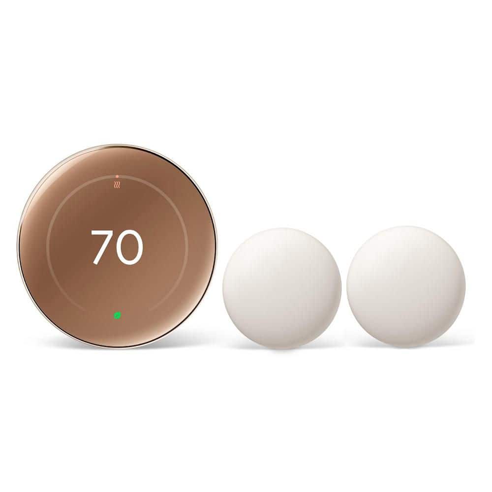Nest Learning Thermostat (4th Gen) with Nest Temperature Sensor (2nd Gen) 2-Pack - Polished Gold price history on PriceWatchPro