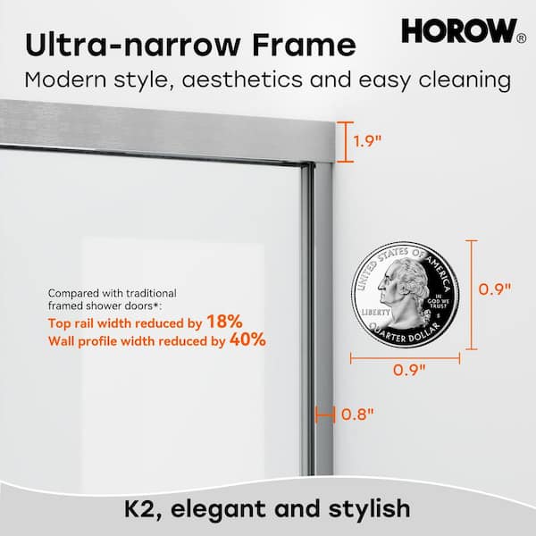 56 in. - 60 in. W x 76 in. H Double Sliding Framed Bypass Shower Door in Brushed Nickel with 5/16 in. Cleancoat Glass