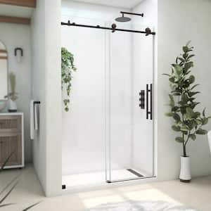 Continuum 44-48 in. W x 76 in. H Clear Sliding Frameless Shower Door in Oil Rubbed Bronze