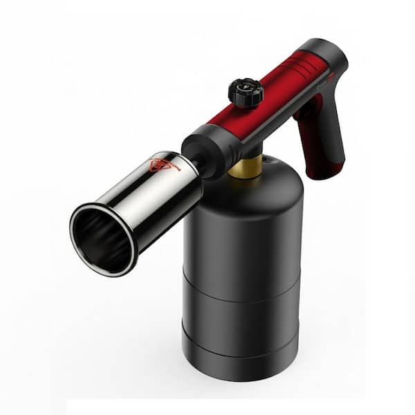 Metal Red Propane Torch Head with Adjustable Flame Control and Safety Lock, Gas Welding Kit for Grill, BBQ