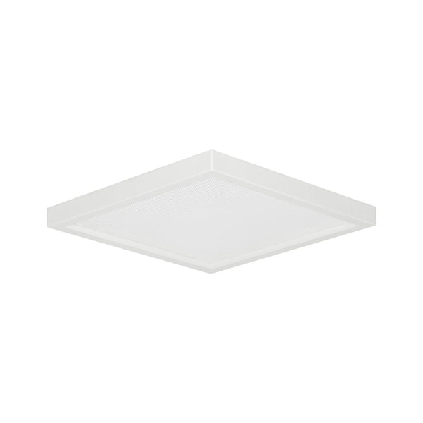 AMAX LIGHTING 7 in. Square Slim Disk Length White New Construction Recessed Integrated LED Trim Kit Square