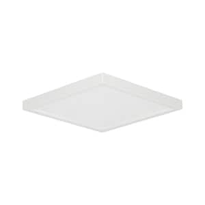 10 in. Multi-Color Selectable LED Flush Mount Remote Platter White