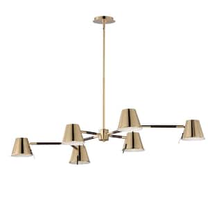 Carlo 6-Light Integrated LED Gold Chandelier