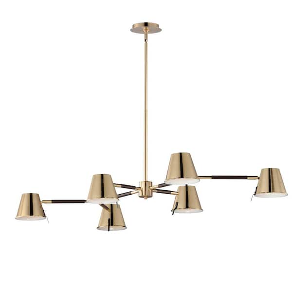 Carlo 6-Light Integrated LED Gold Chandelier