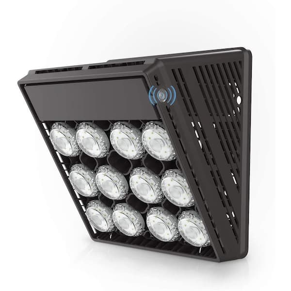 SANSI 505-Watt Equivalent Integrated LED Black Wall Pack Light