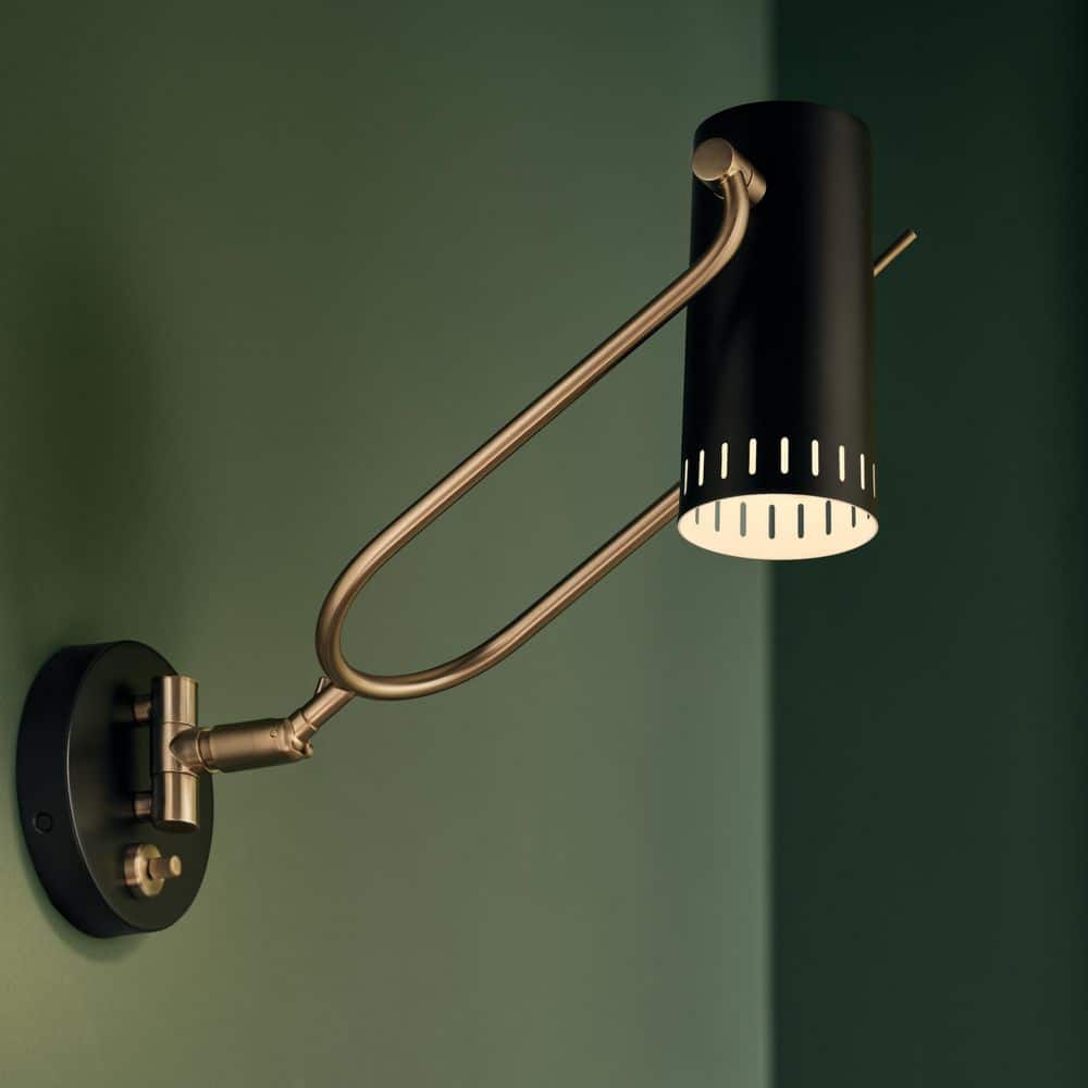Ruehl 15 in. 1-Light Swing Arm Wall Sconce in Black price history on PriceWatchPro