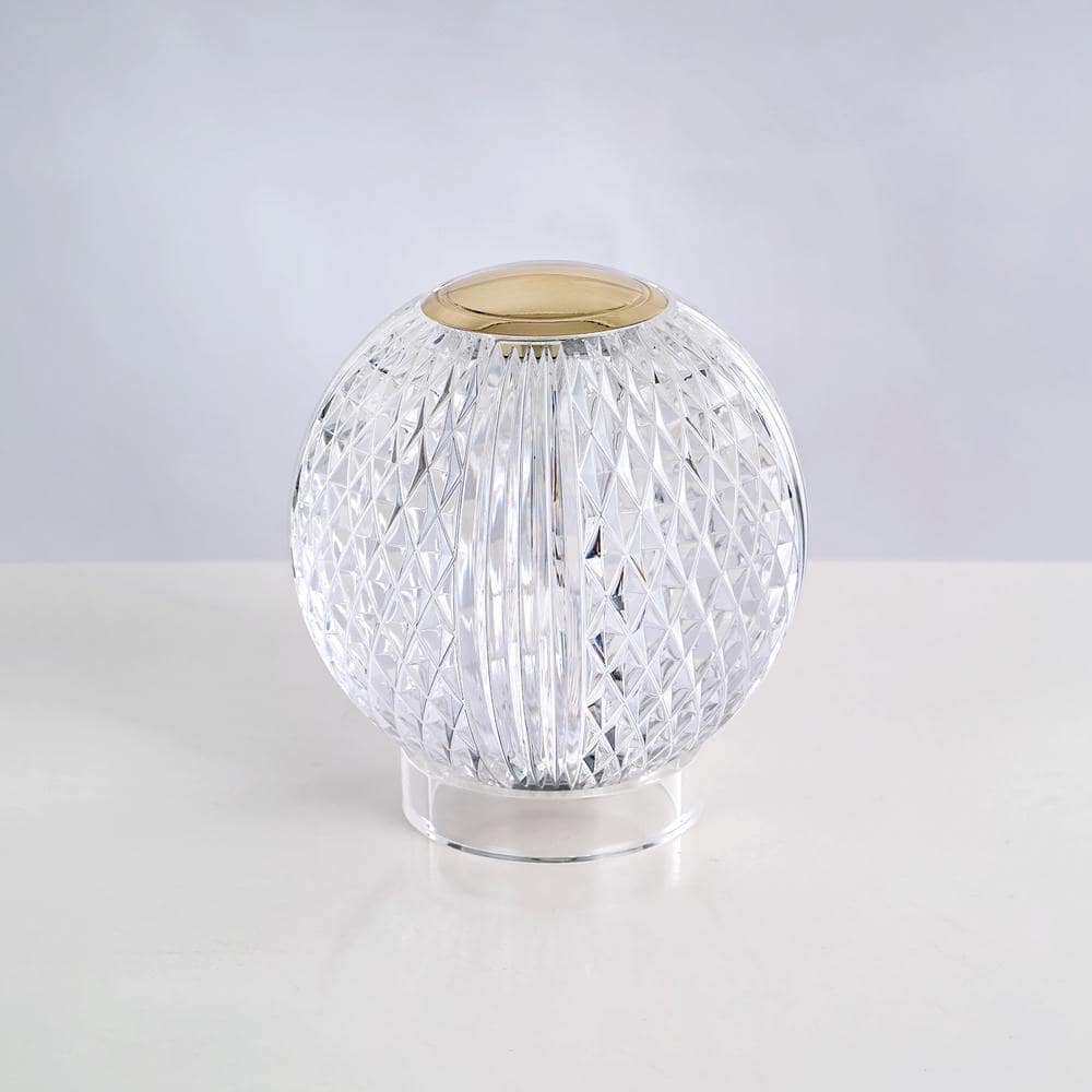 Marni Natural Brass and Clear Globe Table Lamp