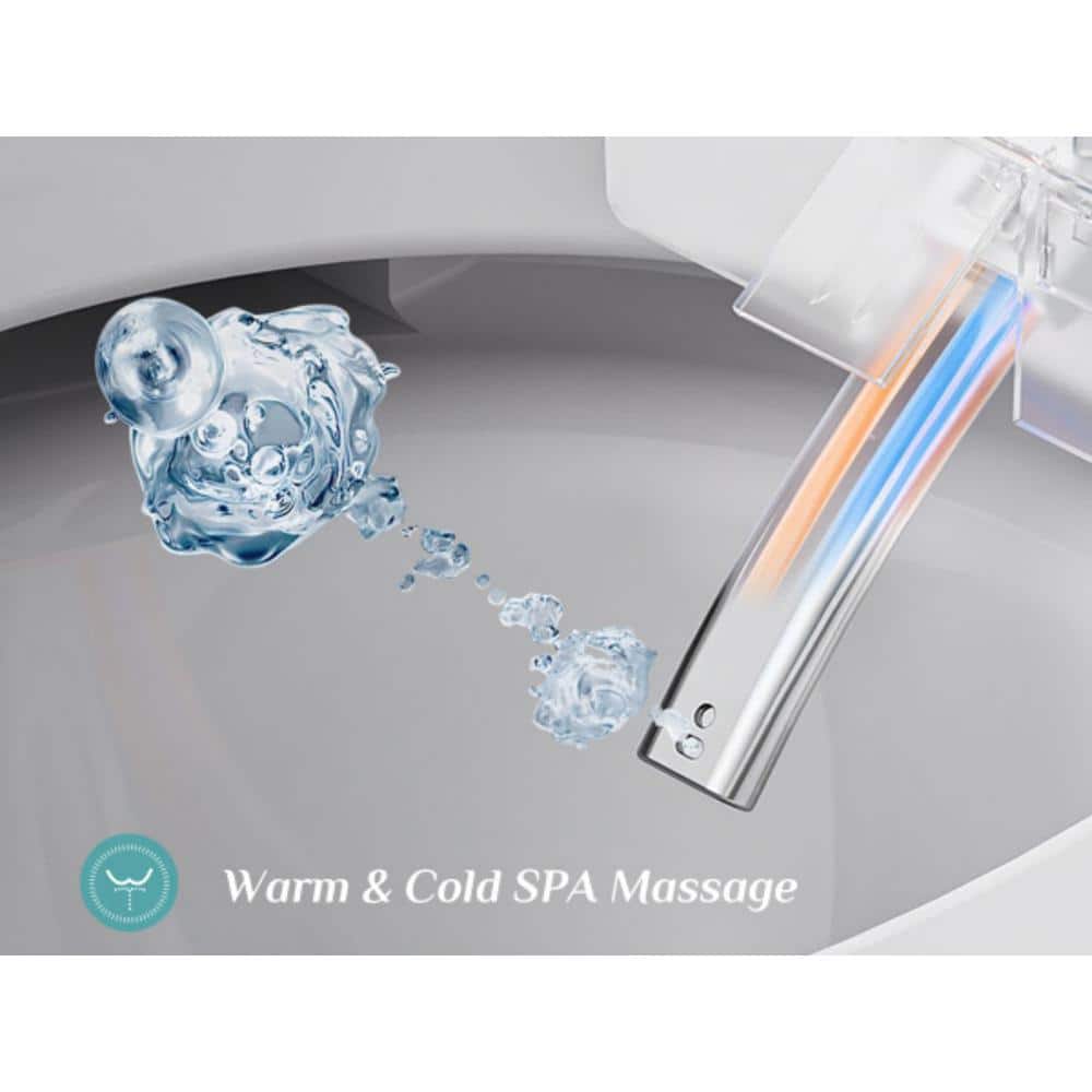 White Vitreous China Elongated Smart Bidet Toilet with Heated Seat