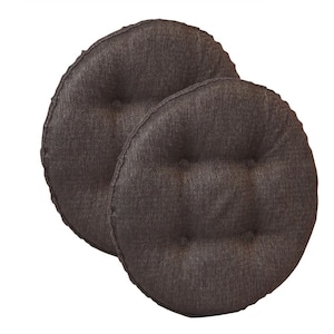 Gripper Non-Slip 14 in. x 14 in. Omega Chestnut Tufted Barstool Cushions (Set of 2 )