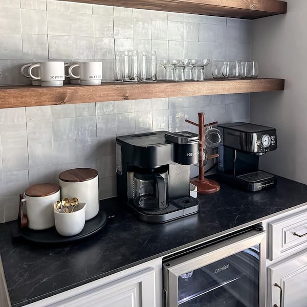 6 ft. L x 25 in. D Engineered Composite Countertop in Black Amani with Satin Finish
