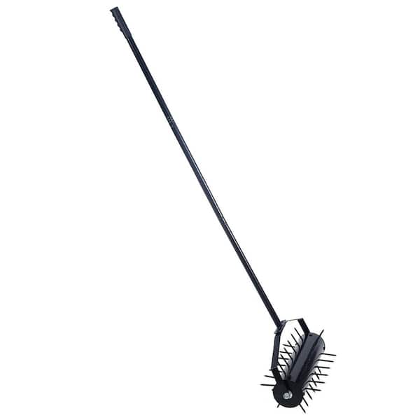 17 in. W x 60 in. H Iron Rolling Manual Lawn Aerator, Home Lawn Tool Pusher for Garden, Backyard and Farmland