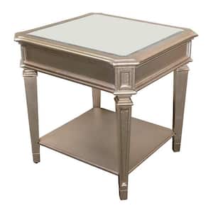 Blair 25 in. Bronze Mirrored Square End Table