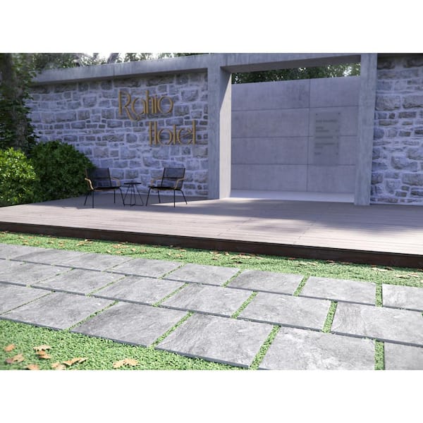 Vulkon Grey 2 cm. x 24 in. x 24 in. Matte Porcelain Paver Floor Tile (8 sq. ft./Case)