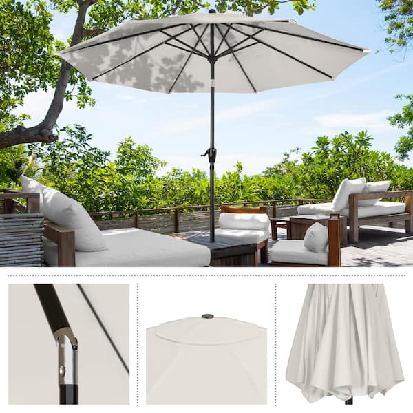 Pure Garden 10 ft. Aluminum Outdoor Patio Umbrella with Auto Tilt 