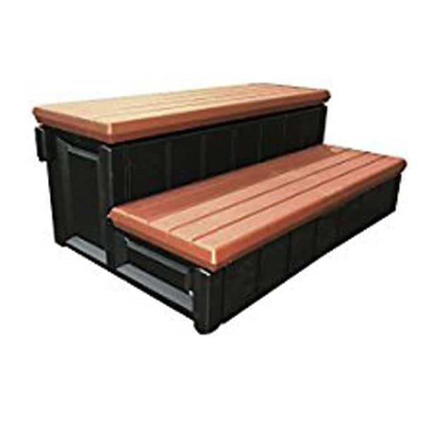 CONFER PLASTICS 2-Tone Hot Tub Steps in Red and Black