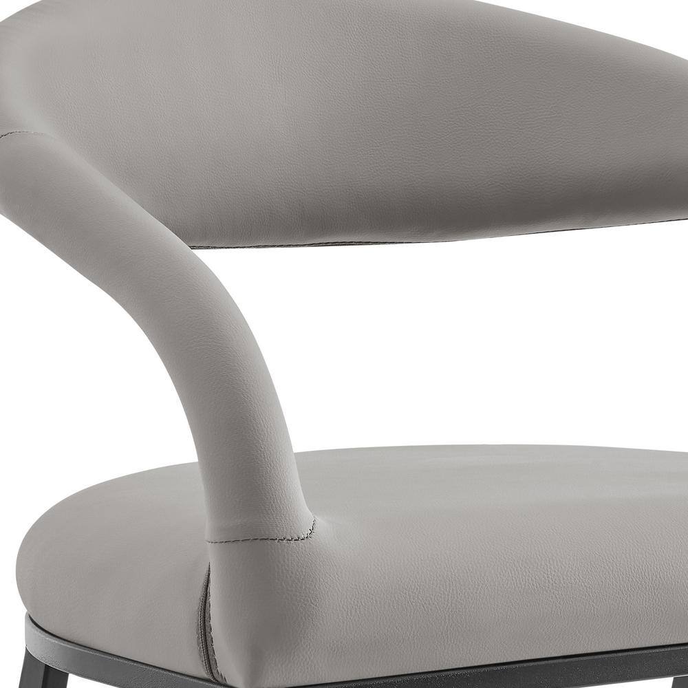 Ramona 26" Light Gray Faux Leather and Iron Counter Stool