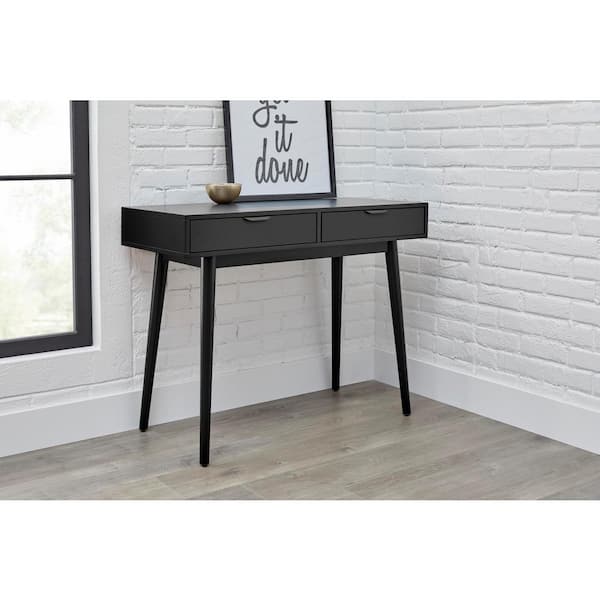 Stylewell Amerlin Black Wood Desk 39, Amerlin White Wood Vanity Desktop