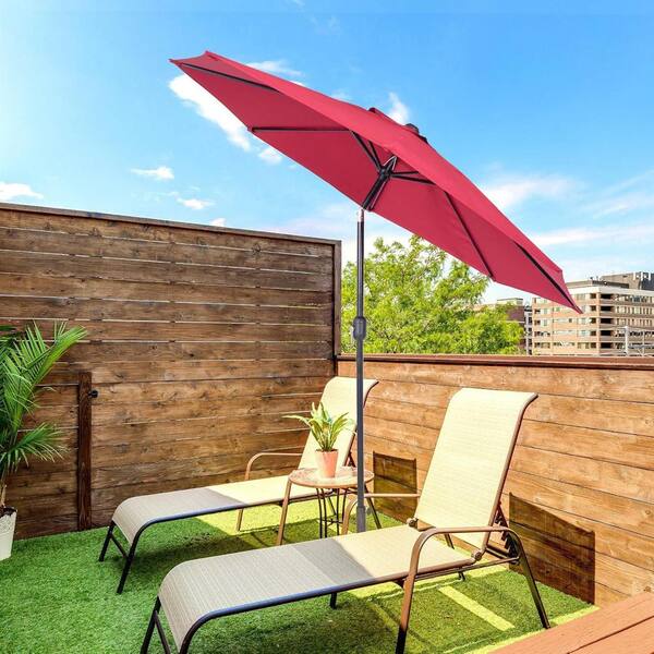15 twin patio umbrella double sided outdoor market umbrella Mondawe 15 ft. Large Double-Sided Outdoor Twin Patio Market Umbrella in Tan  with Crank and Base LC-NSM011TN