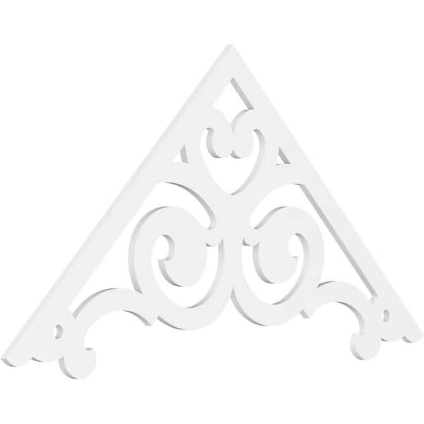 72 in. W x 36 in. H x 1 in. P (12/12) Pitch Hurley Architectural Grade PVC Gable Pediment