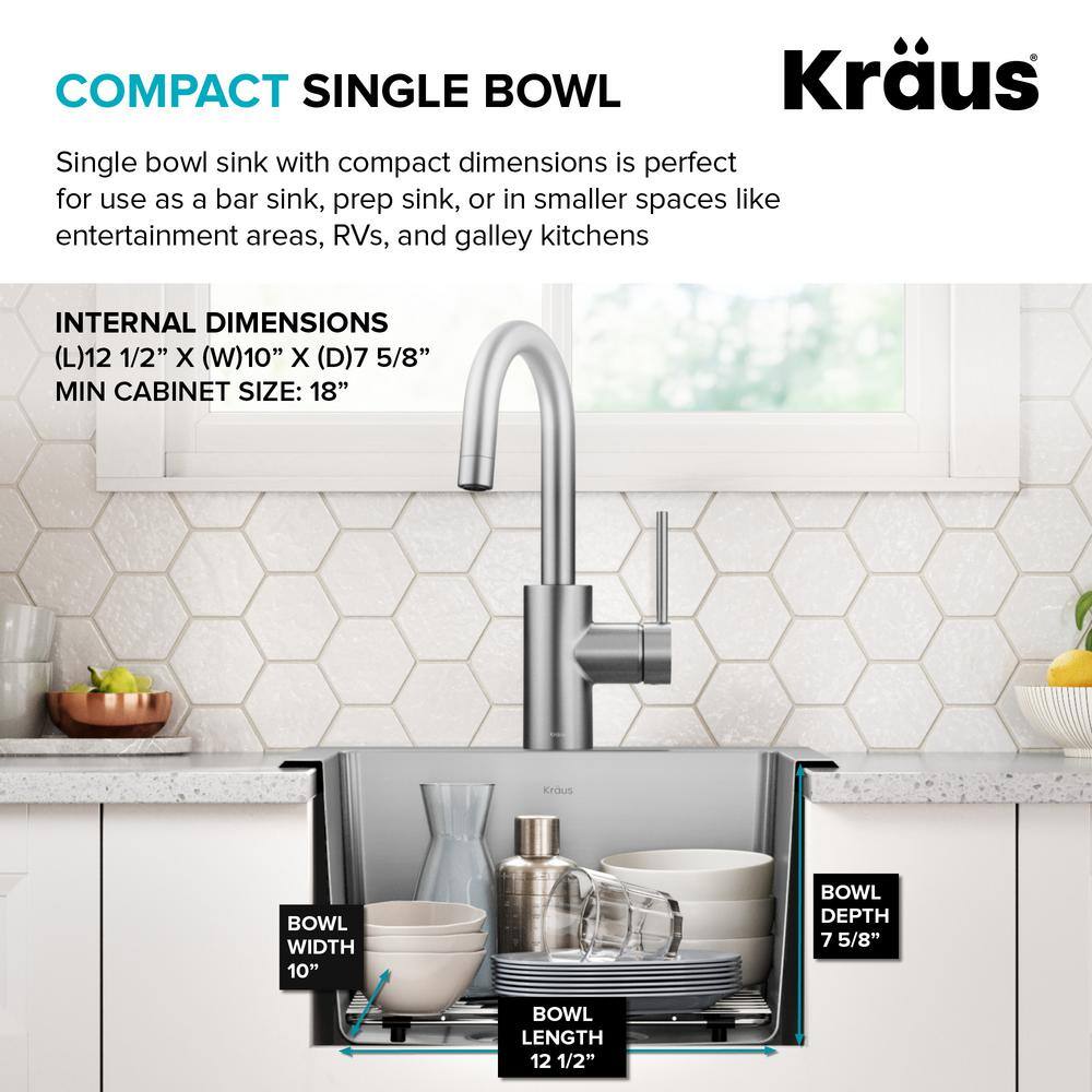 Fairlane 15-inch Stainless Steel Drop-In Single Bowl Kitchen Sink